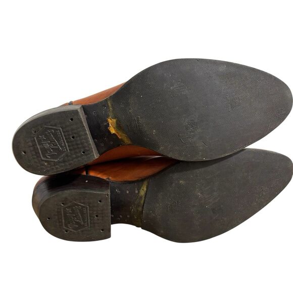 Tony Lama Boots Men’s Sz 11 R Cognac Brown Leather Western Cowboy Riding 5084 - Picture 7 of 9